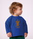 Babies' long-sleeved plain cotton T-shirt with a motif