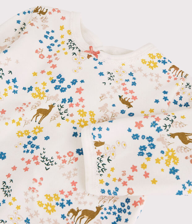 Babies' Floral Fleece Sleepsuit white/multicolor