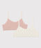 Girls' Floral Patterned Cotton and Elastane Bralettes - 2-Pack variante 1