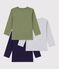 Pack of children's long-sleeved plain T-shirts multicolor