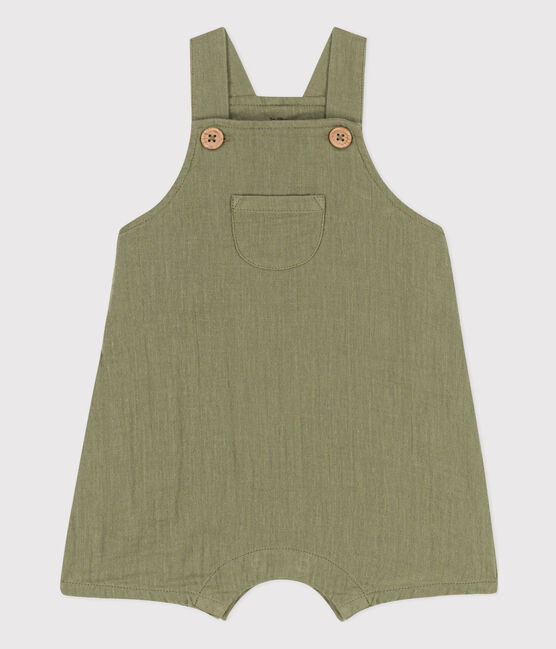 Babies' Cotton Gauze Dungaree Shorts MARECAGE green