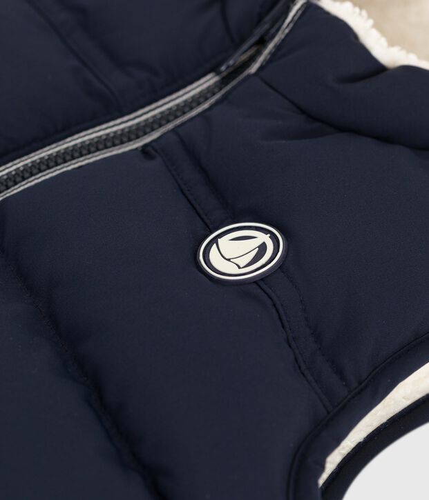 Baby's reversible sleeveless puffer jacket blue/ecru