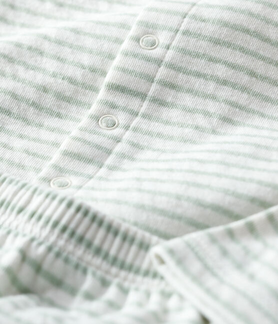 Babies' Organic Striped Tube Knit Clothing - 2-Piece Set MARSHMALLOW white/HERBIER