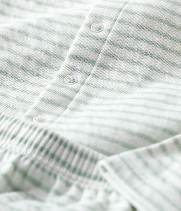 Babies' Organic Striped Tube Knit Clothing - 2-Piece Set white/green