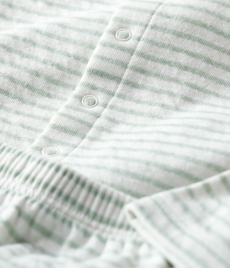 Babies' Organic Striped Tube Knit Clothing - 2-Piece Set white/green