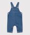 Babies' long-leg denim dungarees blue