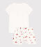 Children's short fruit print cotton pyjamas MARSHMALLOW white/MULTICO white