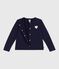 Children's plain cotton cardigan SMOKING blue