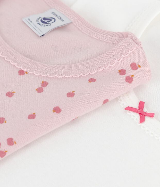 Pack of children's short-sleeved apple-print cotton T-shirts multicolor