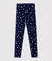 Girls' Elastane Jersey Leggings SMOKING blue/MULTICO white