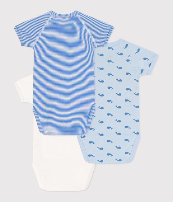 Babies' short-sleeved printed cotton wrapover bodysuits - 3-Pack variante 1