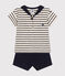 Babies' Jersey T-shirt and Shorts Set AVALANCHE white/SMOKING blue