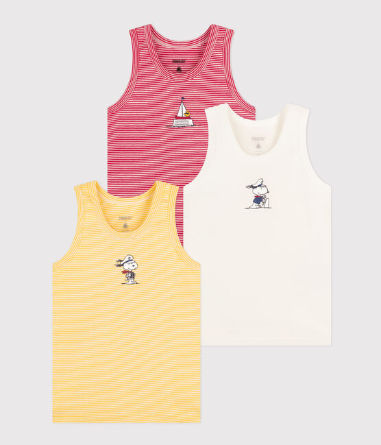 Boys' Petit Bateau X Snoopy Cotton Vests - 3-Pack variante 1