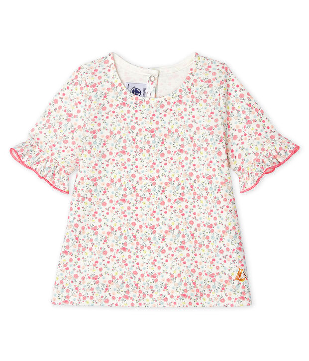 Baby Girls' Short-Sleeved Print Blouse white/multicolor