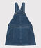 Girls' Organic Denim Dungaree Dress DENIM BLEU DELAVE blue