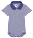 Baby boys' mc pinstriped bodysuit with polo shirt collar