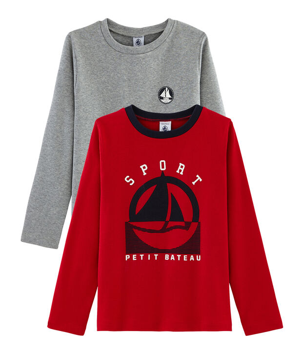 Boys' Plain and Screen Printed T-Shirts - 2-Piece Set multicolor