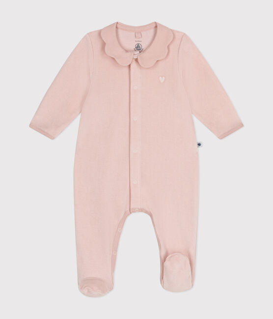 Babies' velour pyjama suit SALINE pink