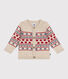 Babies' knitted cardigan with a wool content