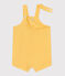 Babies' short-legged plain cotton gauze dungarees ORGE yellow