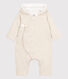 Babies' Marled Grey Organic Cotton Hooded Jumpsuit