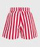 Children's stripy cotton swim shorts MARSHMALLOW red/SPI