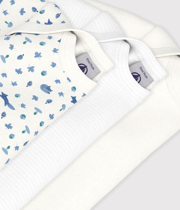Pack of long-sleeved fox print cotton bodies for babies multicolor