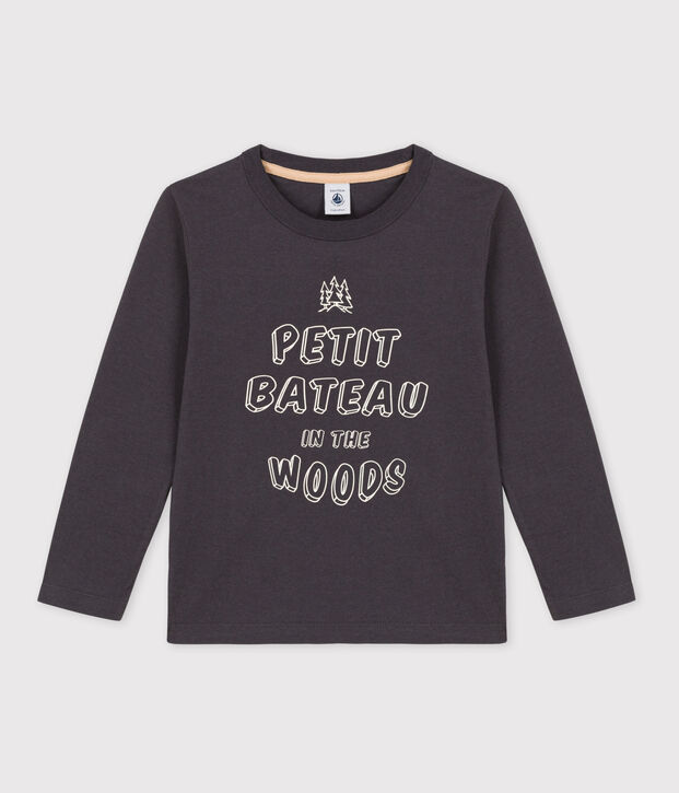Boys' Long-Sleeved Cotton T-Shirt grey
