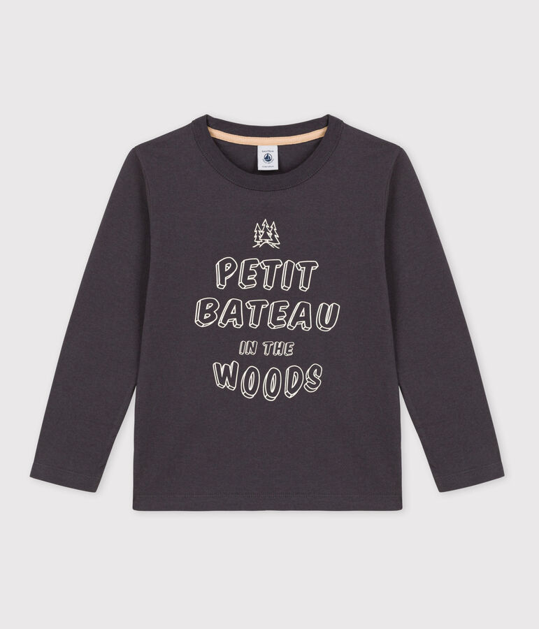 Boys' Long-Sleeved Cotton T-Shirt grey