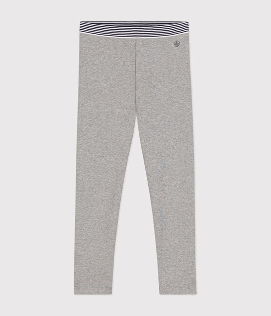 Girls' jeggings in cotton with elastane CHATON CHINE grey