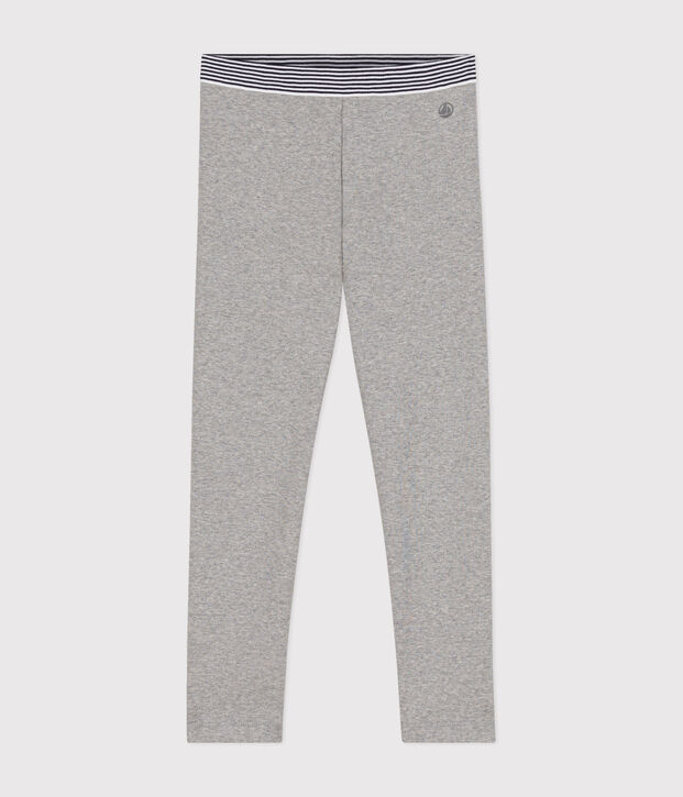 Girls' jeggings in cotton with elastane grey