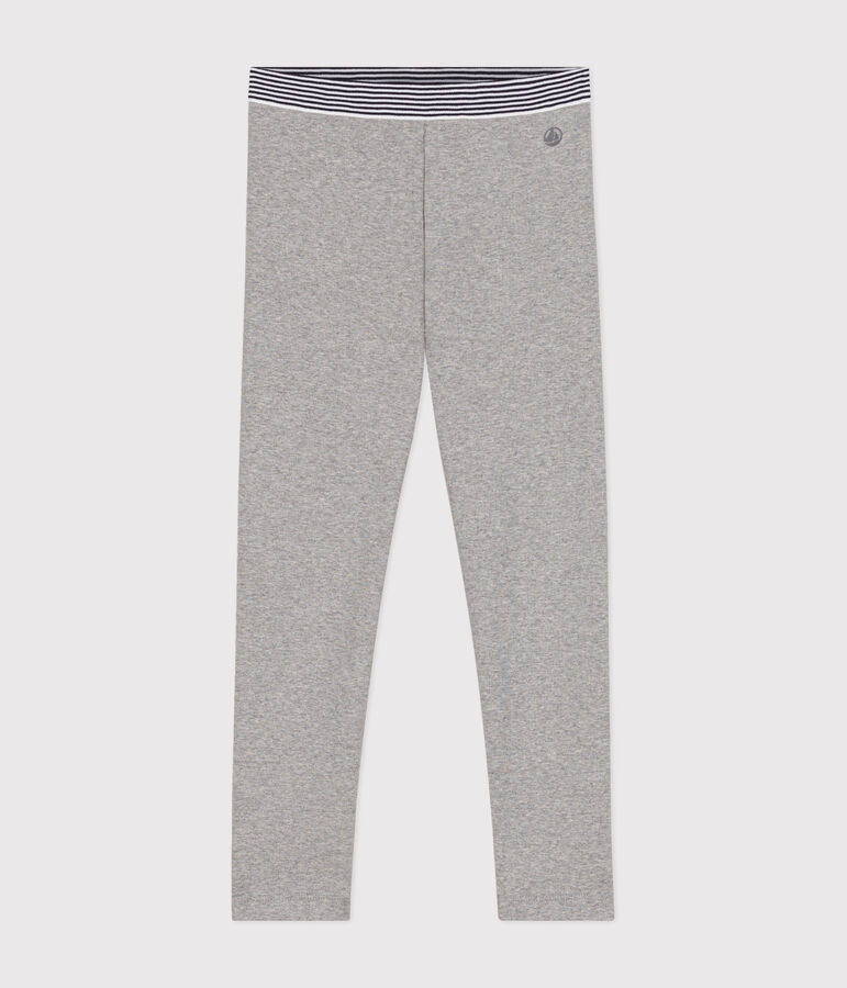 Girls' jeggings in cotton with elastane grey