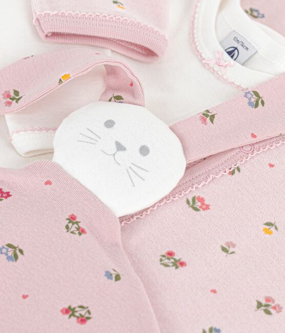 Babies' floral-print velour gift set variante 1