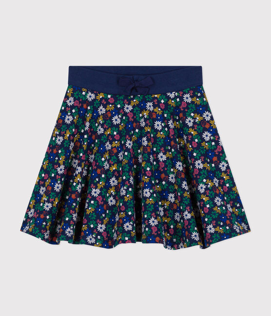 Girl's Cotton Skirt MEDIEVAL blue/MULTICO white