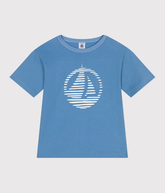 Children's printed short-sleeved cotton T-shirt ALASKA blue