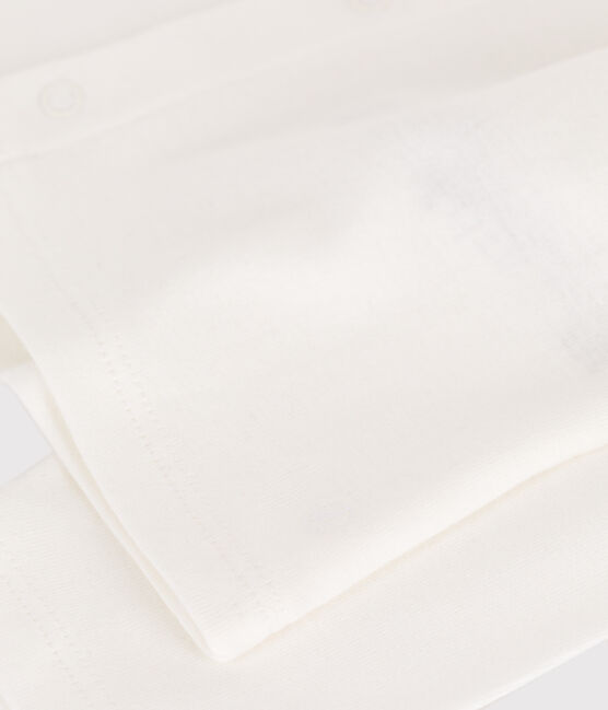 Babies' plain cotton cardigan MARSHMALLOW white