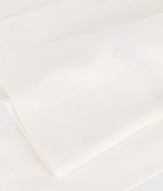 Babies' plain cotton cardigan white