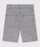 Boys' Stripy Cotton Bermuda Shorts MEDIEVAL blue/MARSHMALLOW white