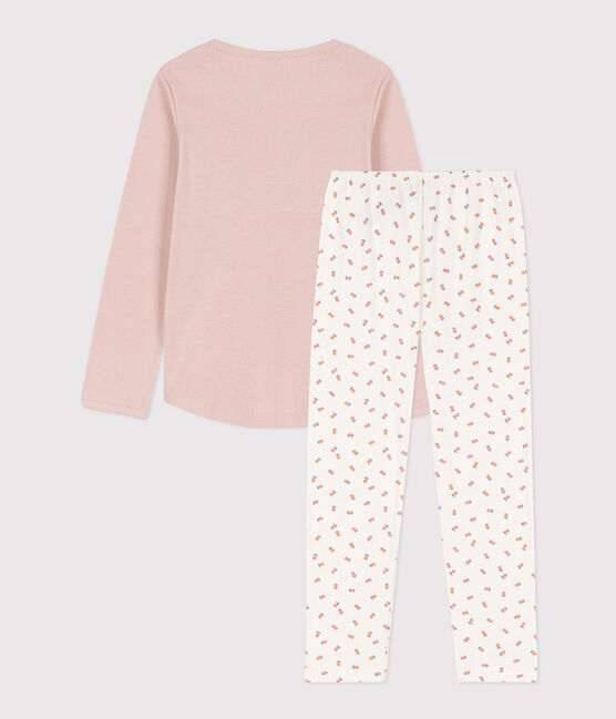 Girls' Cotton Pyjamas SALINE pink/MULTICO white