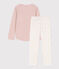 Girls' Cotton Pyjamas SALINE pink/MULTICO white