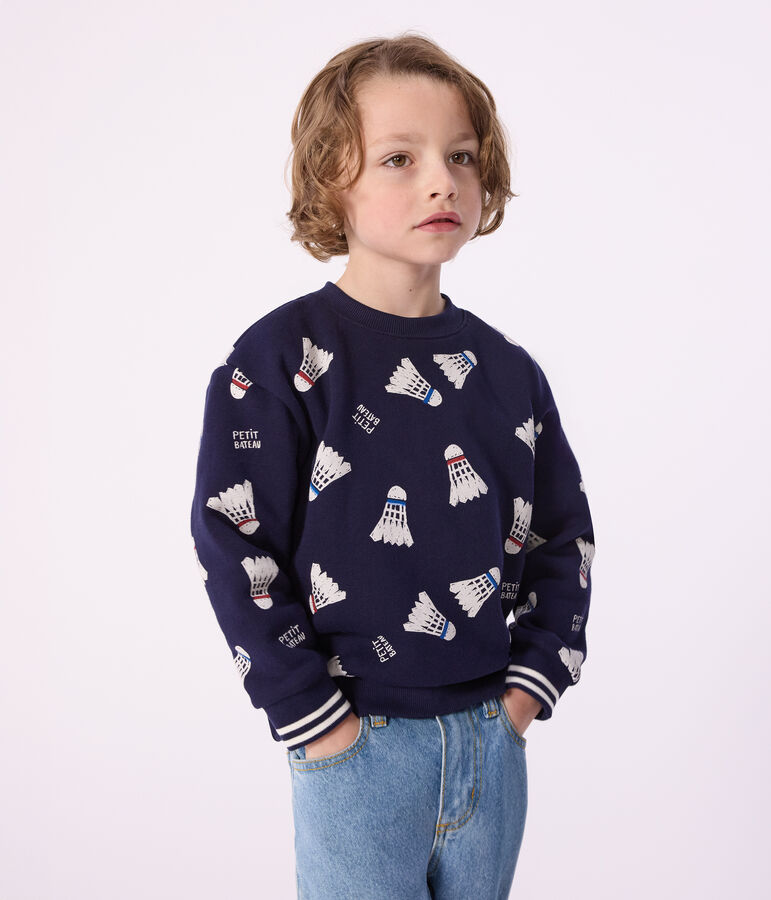 Children's printed cotton sweatshirt blue/multicolor