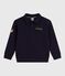Children's plain cotton polo-style sweatshirt SMOKING blue