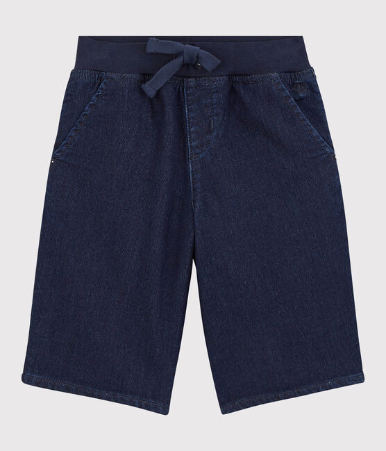 Boys' Denim Bermuda Shorts DENIM BLEU FONCE blue