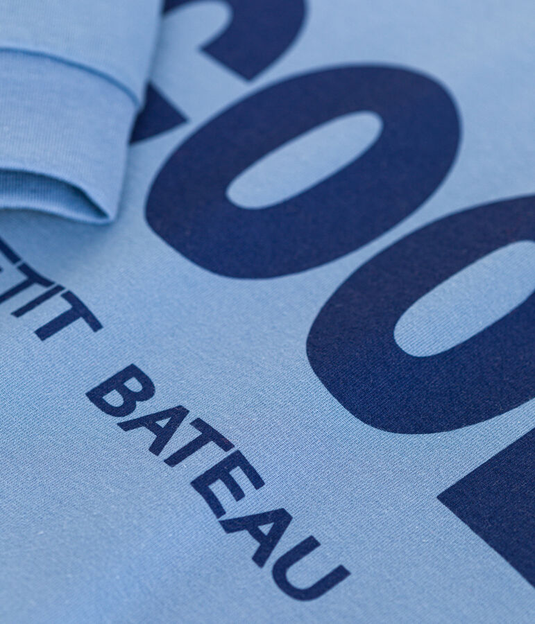 Little boys' long-sleeved T-shirt in fine jersey blue