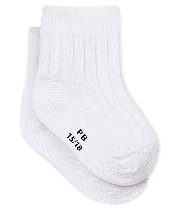 Unisex baby socks white