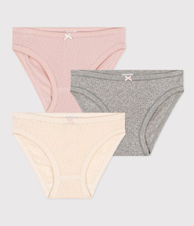 Girls' Openwork Cotton Briefs - 3-Pack multicolor