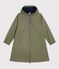 Women's long raincoat in two colours OLIVINE green