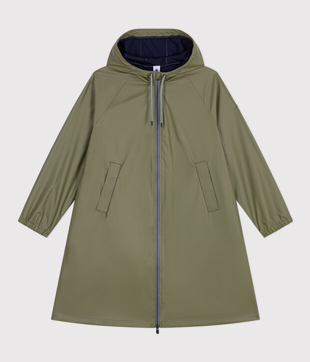 Women's long raincoat in two colours green