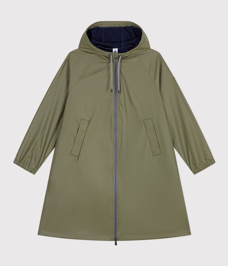 Women's long raincoat in two colours green