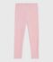 Children's plain wool and cotton leggings JOLI pink